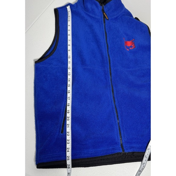 Vintage‎ Most Wanted Embroidered Red Crab Blue Fleece Vest Mens M - Picture 6 of 10